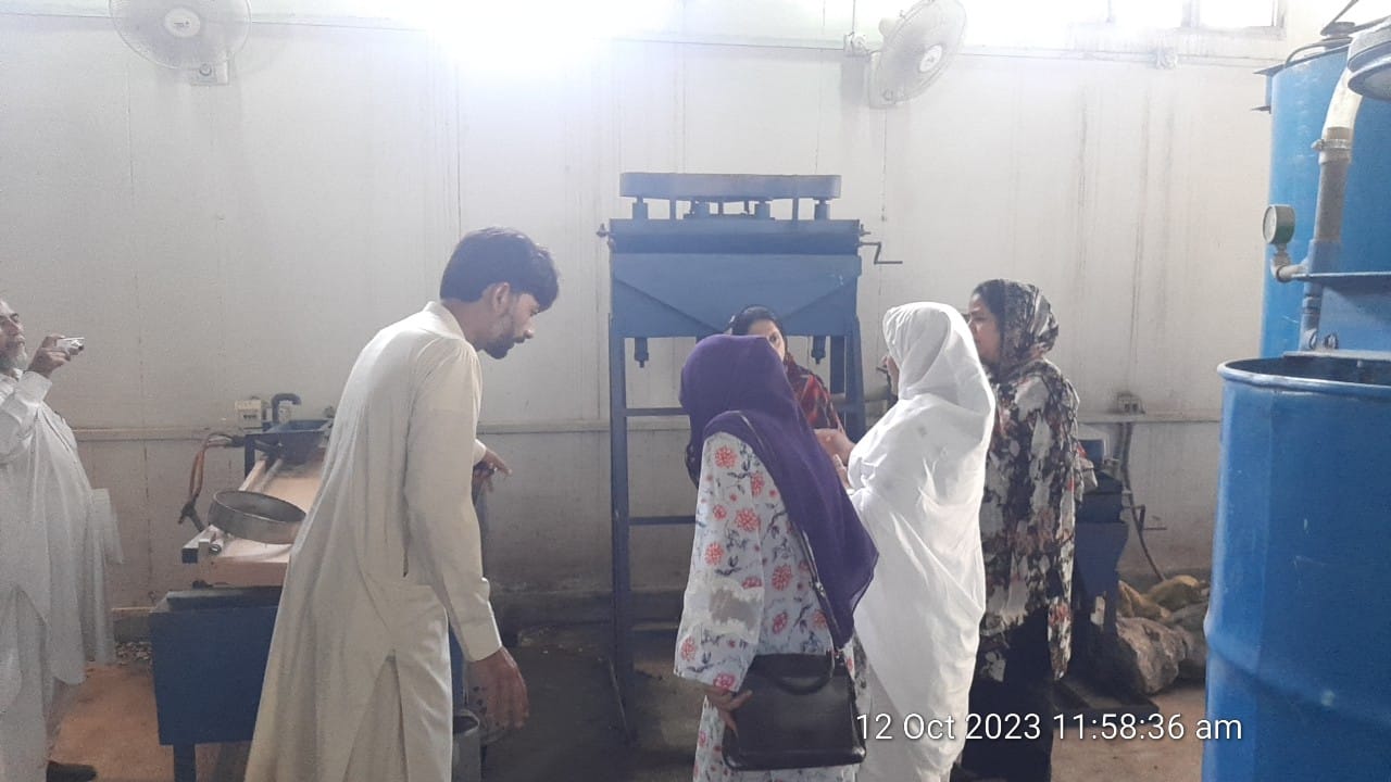 Chairperson Prof. Anisa Qamar with visiting members in Material Processing Lab. (MPL) Department of Physics, University of Peshawar.